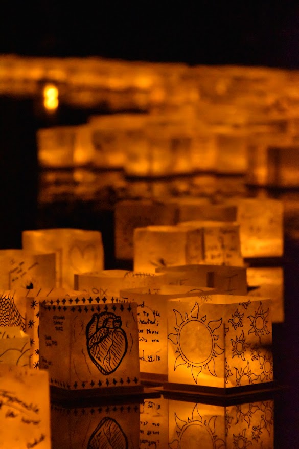 Lanterns floating on water